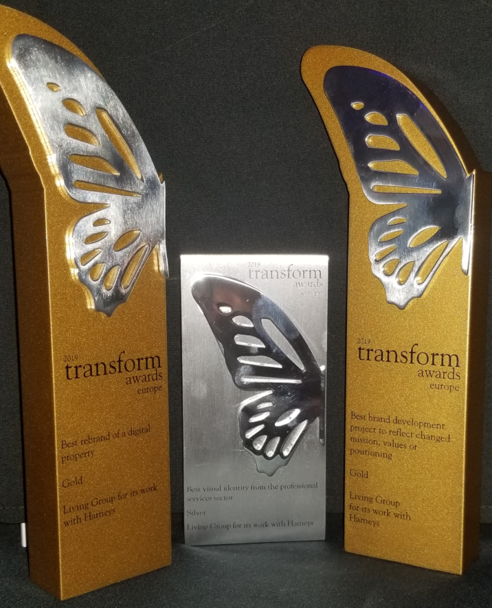 HarneysGlobal's tweet photo. We were delighted to win gold place in two categories and silver in a third at the #TransformEuro Awards yesterday. Thanks to our creative agency @livinggroup. https://t.co/0XdtV1eC5c https://t.co/XNXPs8MsLC