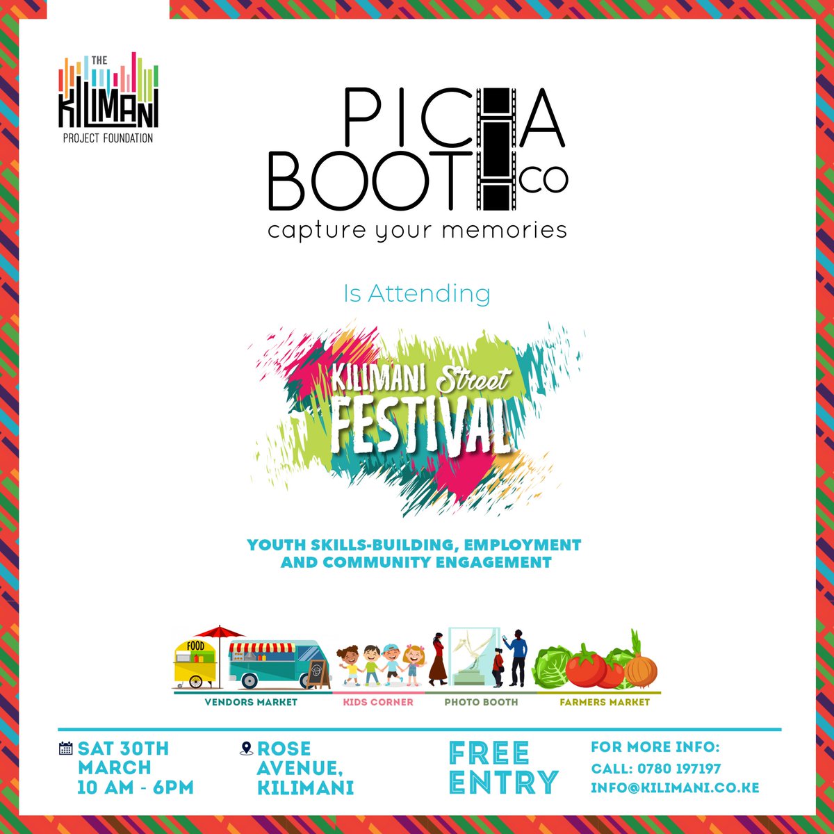 PichaBooth's tweet photo. We are really excited about showcasing our #photobooth at the @kilimanispeaks street festival tomorrow. Hope you can make it😁! Stop by for some fun photos at the #pichabooth stand.

See you then!

#entrepreneurship #community #nairobicounty https://t.co/e8koSU4y2G