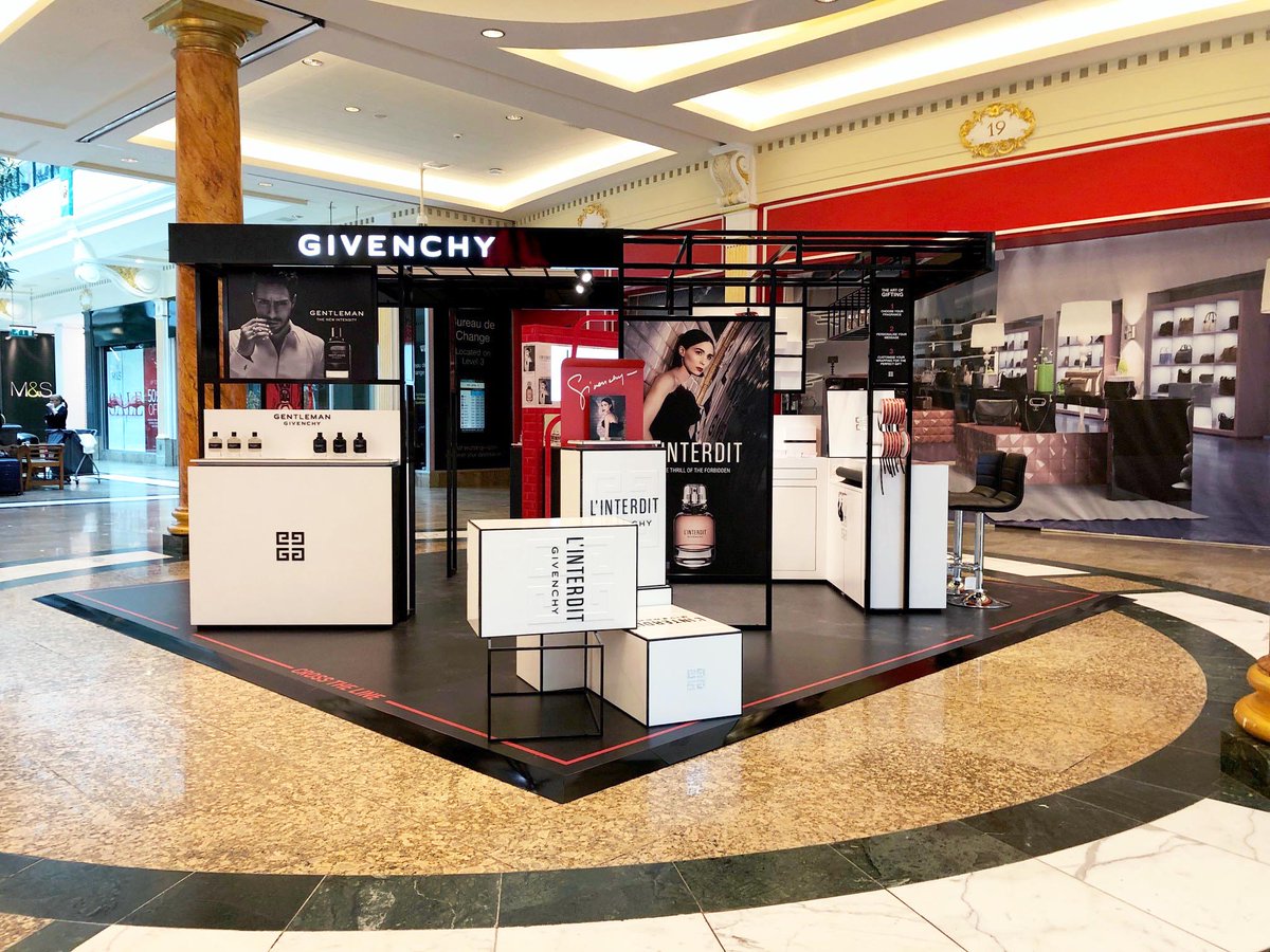 TheAtticRoom's tweet photo. Thrilled with our site installed this morning, promoting Givenchy Fragrances &amp; Beauty L’Interdit Eau de Parfum at Debenhams - the official page Manchester Market Street 💯 #daretheforbidden #thrillandwonder #givenchy #linterdit #debenhams #fragrance #designingretail #creative https://t.co/6wuGrsWdTA