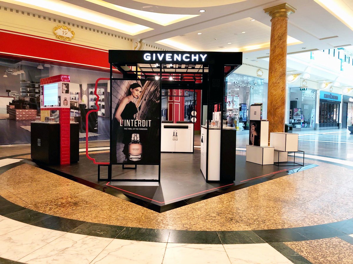 TheAtticRoom's tweet photo. Thrilled with our site installed this morning, promoting Givenchy Fragrances &amp; Beauty L’Interdit Eau de Parfum at Debenhams - the official page Manchester Market Street 💯 #daretheforbidden #thrillandwonder #givenchy #linterdit #debenhams #fragrance #designingretail #creative https://t.co/6wuGrsWdTA