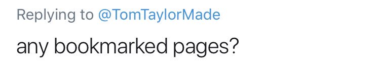 I hadn’t thought to check.Nope. No bookmarks. But you’ll be happy (?) to hear several pages are dog-eared. I AM NOT CHECKING THOSE PAGES.