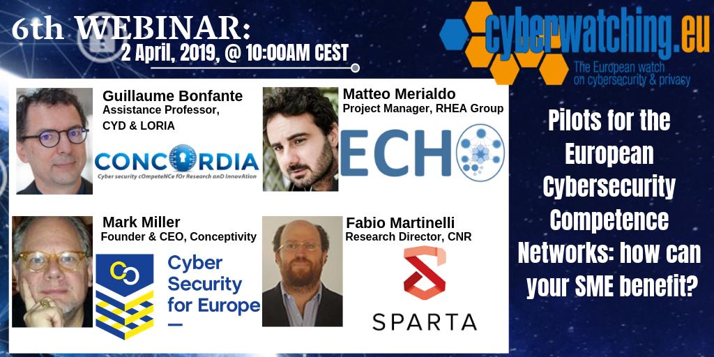 cyberwatchingeu's tweet photo. 4days left before the @cyberwatchingeu #Webinar!
Register now!👉https://t.co/3s7VdqFj2K
Learn how the 4pilot projects will assist in defining, testing & establishing the governance model of 🇪🇺#Cybersecurity #CompetenceNetwork & the services it offers to help #DigitalSingleMarket https://t.co/mzJMWpwqHc