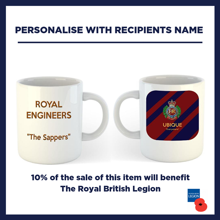 HQGiftShop1's tweet photo. Customised with Recipient Name Ceramic Mug &amp; Drinks Coaster Royal Engineers
Shop now: https://t.co/fPrq0KQHe6 

#Customised #RoyalEngineers #BritishArmy https://t.co/LcGRYePkaN