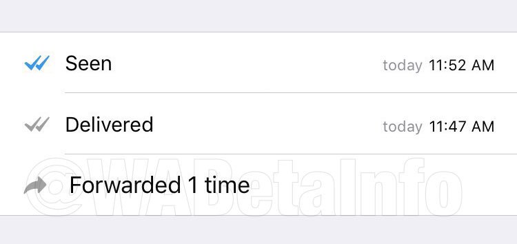 WABetaInfo's tweet image. ✅ WhatsApp is rolling out the Forwarding Info feature on WhatsApp beta for iOS 2.19.40.23 and WhatsApp beta for Android 2.19.86!
Check out "Message Info".

More info about the feature: wabetainfo.com/whatsapp-beta-…