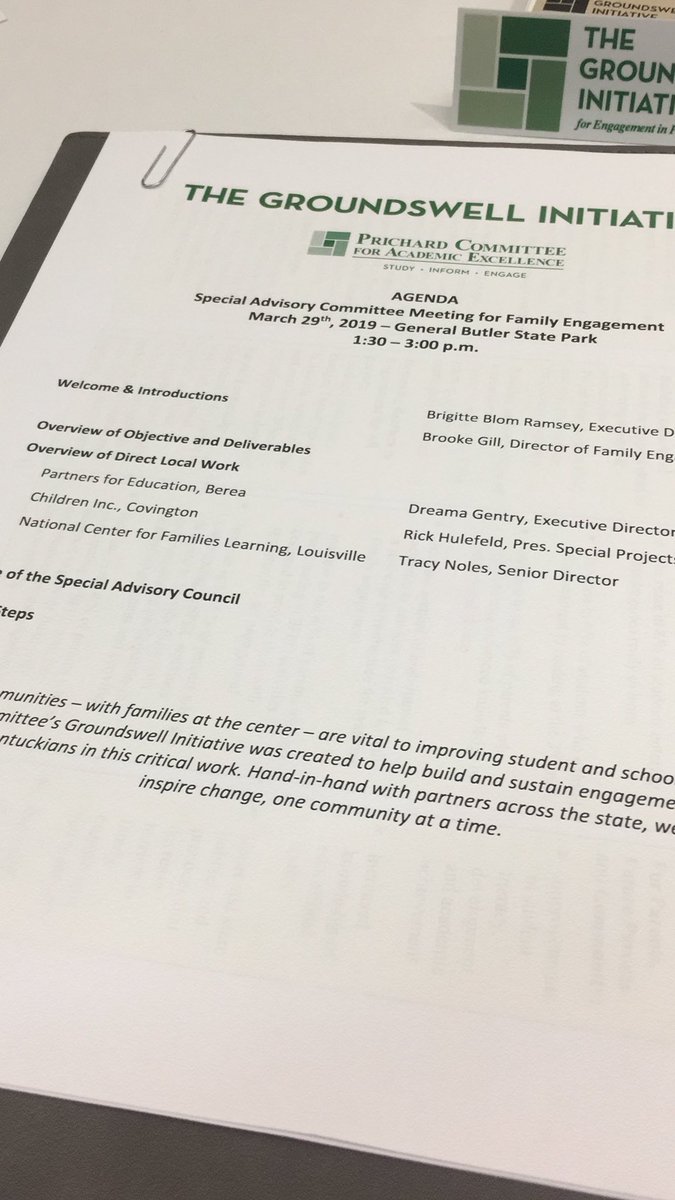 Launching The Groundswell Initiative with @prichardcom @BereaPartners <a href="/NCFL/">NCFL</a> @ChildrenIncKY Engaged parents are critical to student success