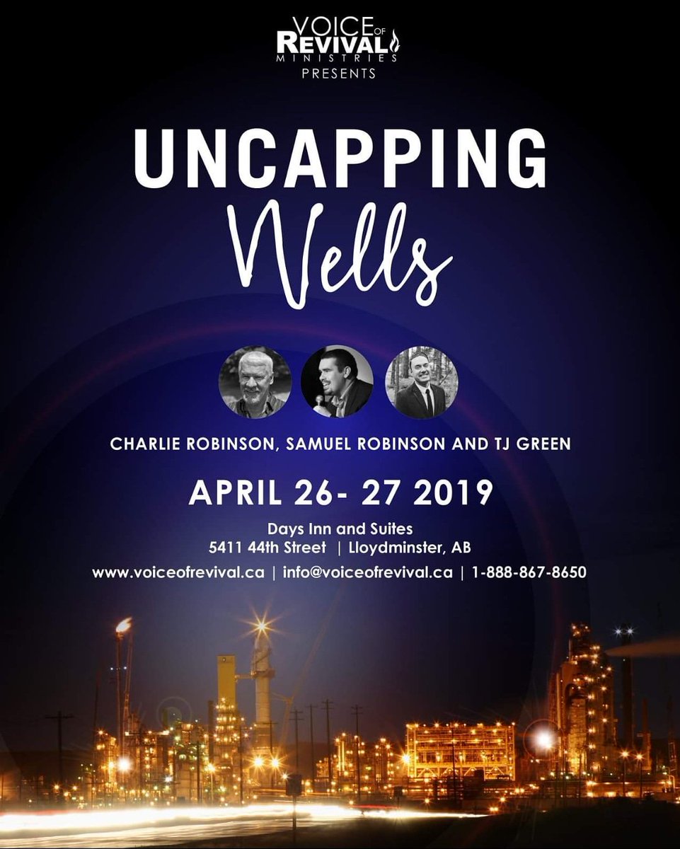 Coming back to Lloydminster 🔥.  @sammyrobinson86 and Charlie Robinson and @pastortjgreen!  It's going to be a wild time of life changing encounter with Jesus.   Expecting miracles and souls!  LETS GO!  #revivallifestyle #miracals #lloydminster #glory #holyghost