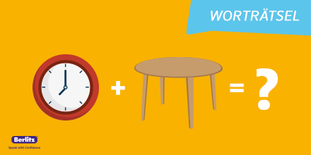 Berlitz_AT's tweet photo. Eine #Uhr und ein #Tisch: Welches #englische #Wort könnte hier gemeint sein?

#Berlitz #Worträtsel #SprachenLernen https://t.co/Y5eMkce11N