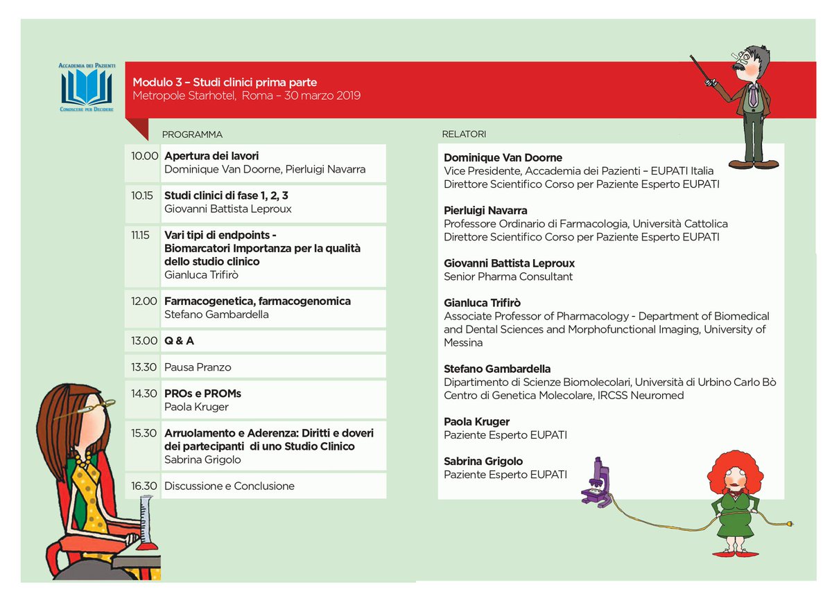 EUPATI_IT's tweet photo. Domani chiusura del #terzomodulo @EUPATI_IT #unasorpresapervoi #locandina realizzata con un disegno di @ElisaPacitti che ci accompagnerà fino alla fine del corso. A domani!! @DomiVanDoorne @FilippoBuccella @LLindaH1 @Aifa_ufficiale @stemazzariol https://t.co/B8fxFq4oAA