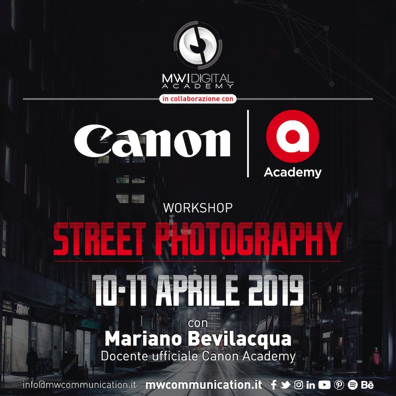 CanonItaliaSpA's tweet photo. Appuntamento da non perdere con il Workshop di #StreetPhotography organizzato da @MW_Agency in collaborazione con #CanonAcademy.
Dall’ideazione degli scatti alla gestione dello shooting in esterna!
👉🏻 https://t.co/C1x3jFMz6j https://t.co/JITSyZVYme