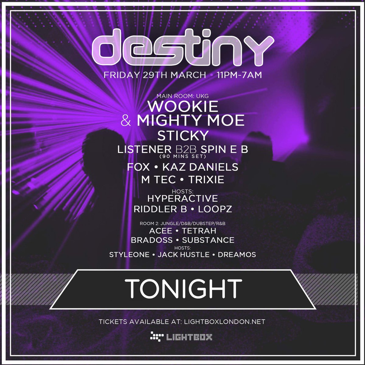 Tonight's motive looks like this, catch ne with my brudda <a href="/DJSticky/">DJ Sticky</a> live <a href="/lightboxlondon/">Lightbox London</a> for <a href="/DestinyNights/">Destiny Nights</a> straight up vibes on vibes #BAAANNGGEERRRZZ #HOLDONEOFDEMM #miclife #loopzblood #