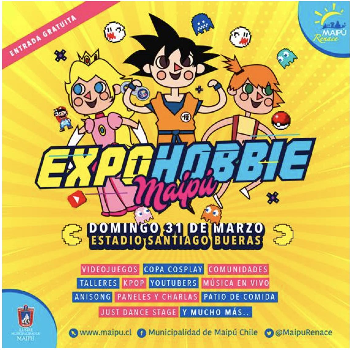 Muni_Maipu's tweet photo. Este Domingo 31 despedimos el mes con #expohobby
Con todos los videojuegos, talleres, comunidades,música , copa Cos Play, Just dance stage, patio de comida y muchas sorpresas más !!!
Invitada especial Lorena Miki
#maipúrenace☀️ #santiagobuerasmaipu
INVITACIÓN GRATUITA !!! ❤️ https://t.co/DLUKQNltrn