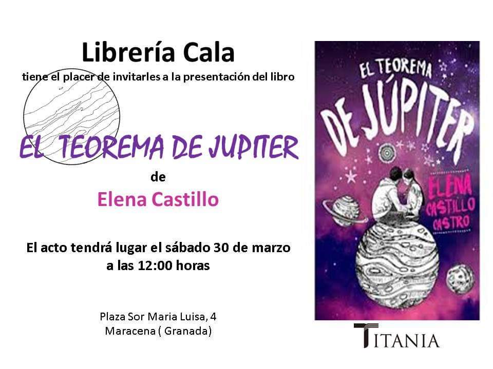 RaqueldlMorena's tweet photo. Si mañana andáis por Granada, no os podéis perder la presentación de la escritora Elena Castillo de su última novela, 'El teorema de Júpiter' (@Titania_ed), en la inigualable @papeleriacala. 👌💚 #UnaCitaImprescindible #presentación #ElTeoremaDeJúpiter https://t.co/M9zayQBitw