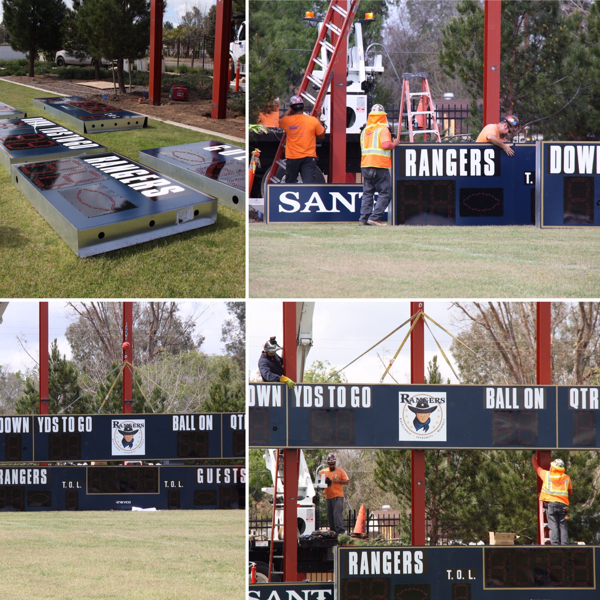 SRArangers's tweet photo. BREAKING NEWS! Our brand new scoreboard was just installed this week! π Thank you @premier_signs for this beautiful masterpiece! You guys did an amazing job. We canβt wait to use it! #menifee #menifeeschools #santarosaacademy #premiersigns #football #scoreboard #soccer https://t.co/2aMy2tpq4G
