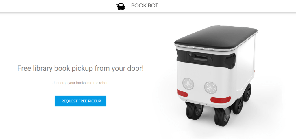 JulianMarquina's tweet photo. 🤖📚 #BookBot es un dispositivo para recoger #libros de la #biblioteca que permitirá a los residentes de un área de prueba devolver libros y otros materiales de la biblioteca a la Biblioteca Pública de @mtnviewcityhall desde su casa una vez a la semana
🔗 https://t.co/PH1CHnj4Sz https://t.co/JDxTlGHgxS