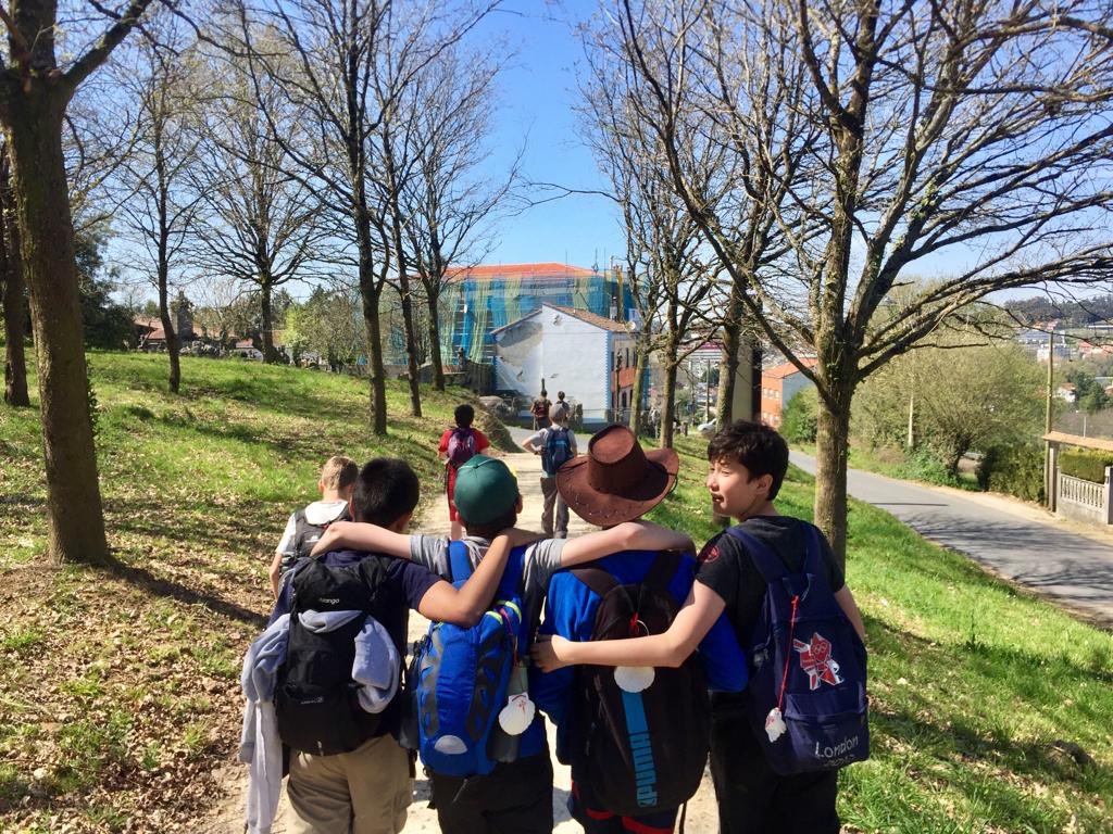 st_trips's tweet photo. Yr9 have made it to #santiago !! Some faces show elation, others just exhausted! Application for our ‘Compostelas’ is in - picking up in a little while. Final night, staying in a former convent. A couple of shots from the day 4/6 https://t.co/s7OlZaVDPg