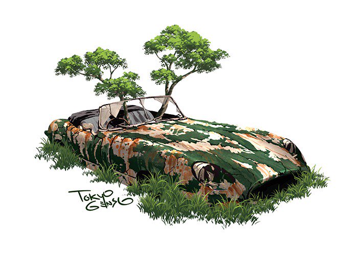 no humans vehicle focus motor vehicle grass ground vehicle car tree  illustration images
