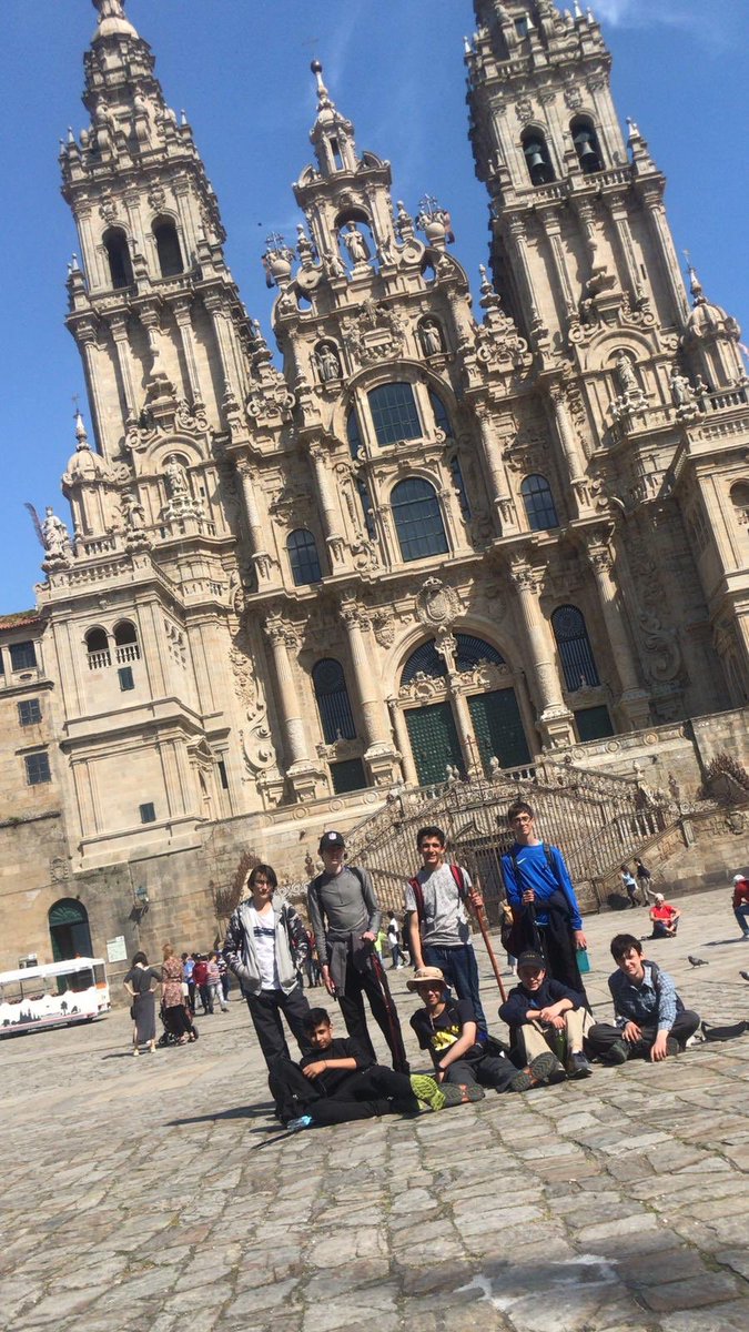st_trips's tweet photo. Yr9 have made it to #santiago !! Some faces show elation, others just exhausted! Application for our ‘Compostelas’ is in - picking up in a little while. Final night, staying in a former convent. A couple of shots from the day 5/6 https://t.co/rCeV57zC6M