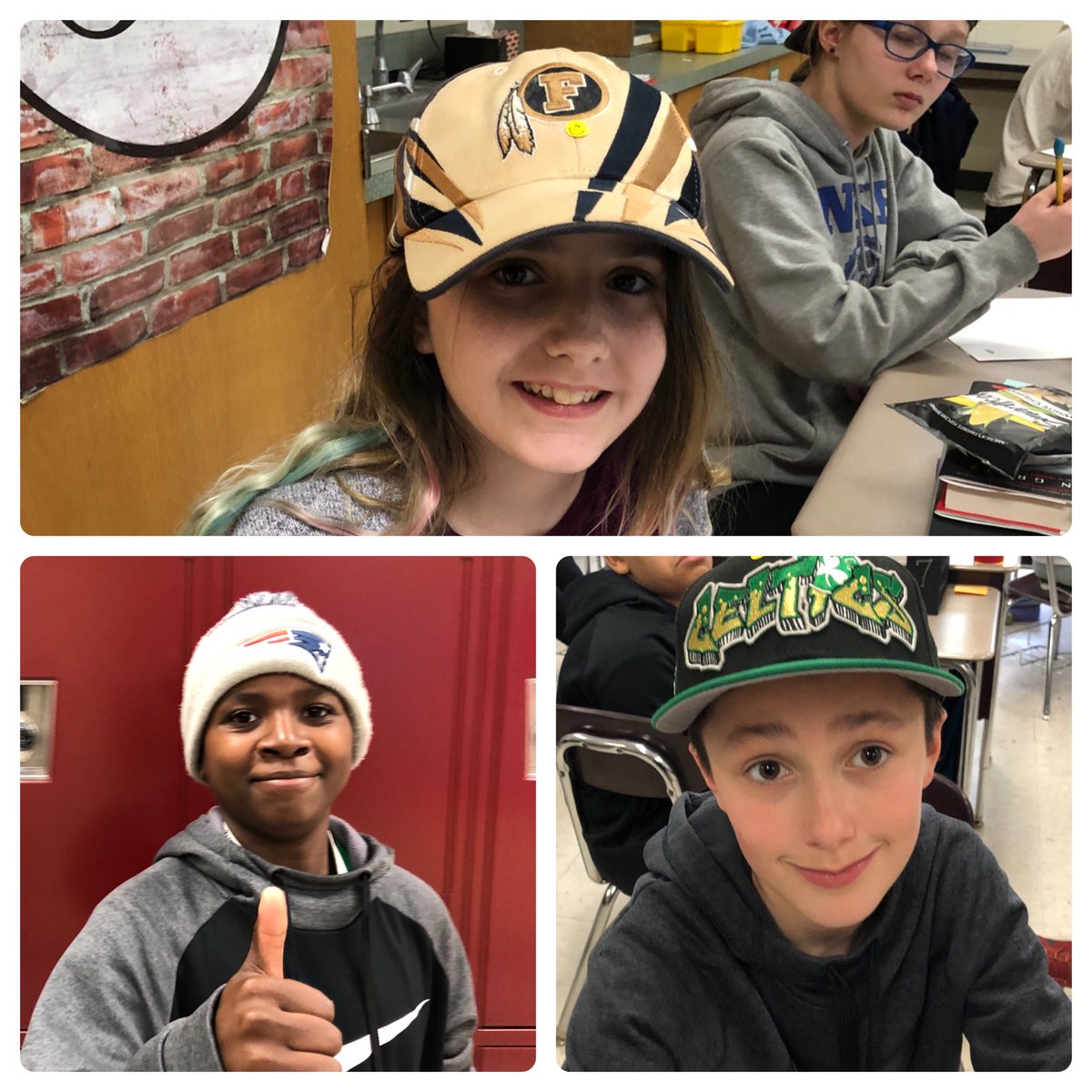 AhernMiddle's tweet photo. Today we celebrate #SamBerns with #HatsONProgeria Day to support kids with #Progeria. ⁦#CureProgeria @Progeria⁩ https://t.co/mJYvI2sLKA