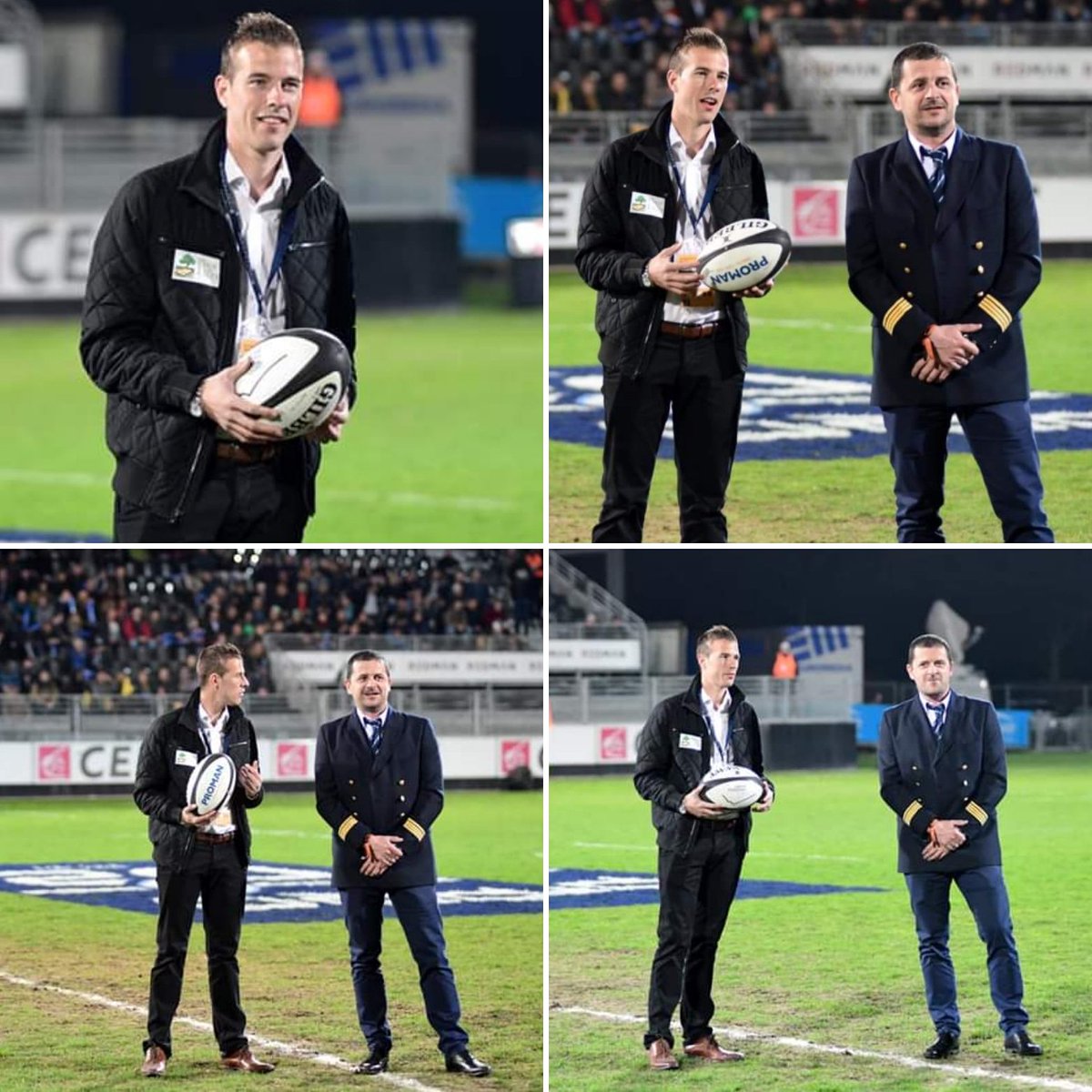 dydy_rocher's tweet photo. Photos souvenirs 😊 
J'ai eu l'honneur de donner le coup d’envoi du match hier soir entre Aix-en-Provence et Nevers en PRO D2 pour Place des lices 👍 https://t.co/FUSpzYSKQY