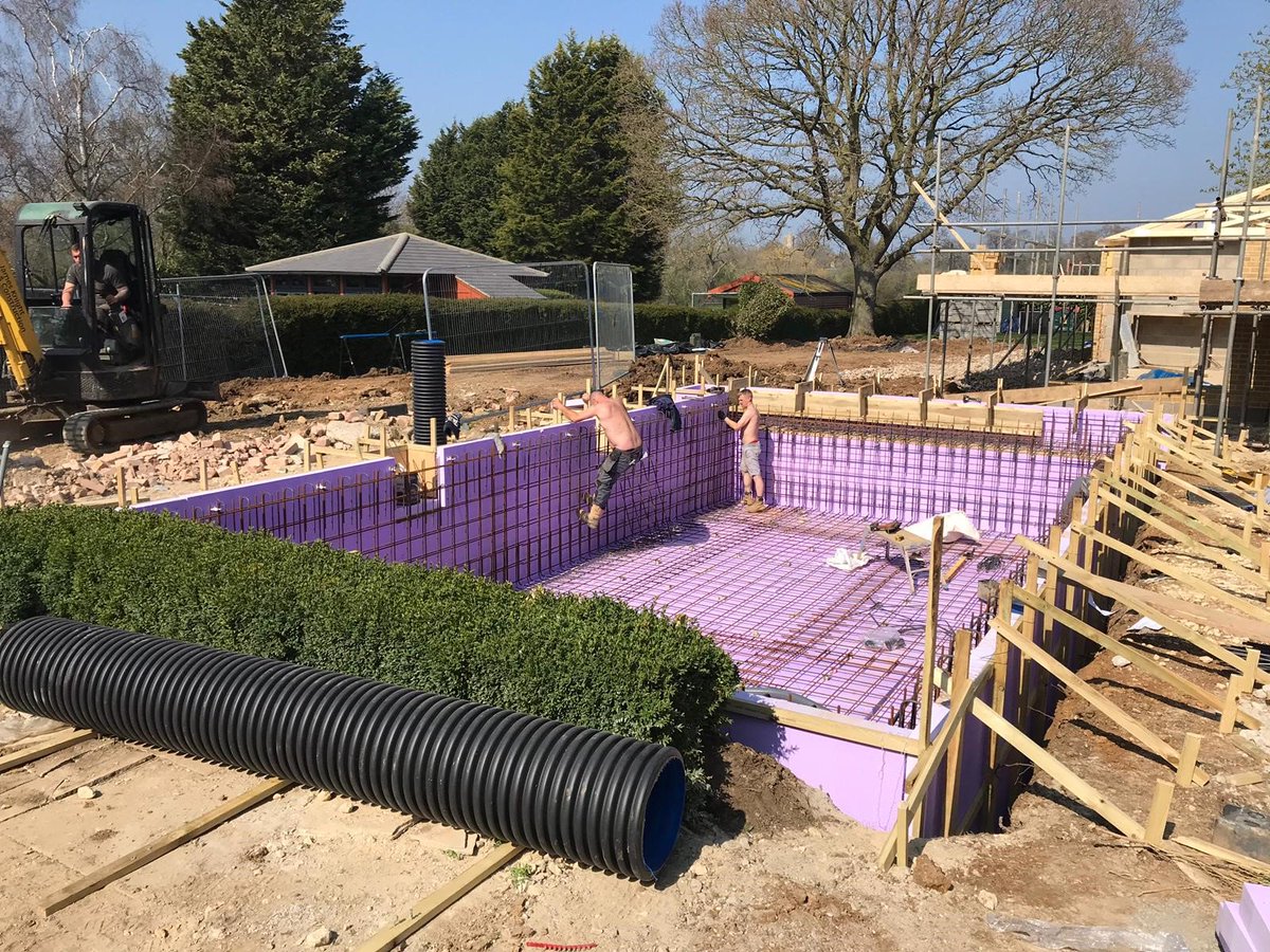 Busy prepping for sprayed concrete. #pool #newbuild #bedfordshire #sprayedconcrete