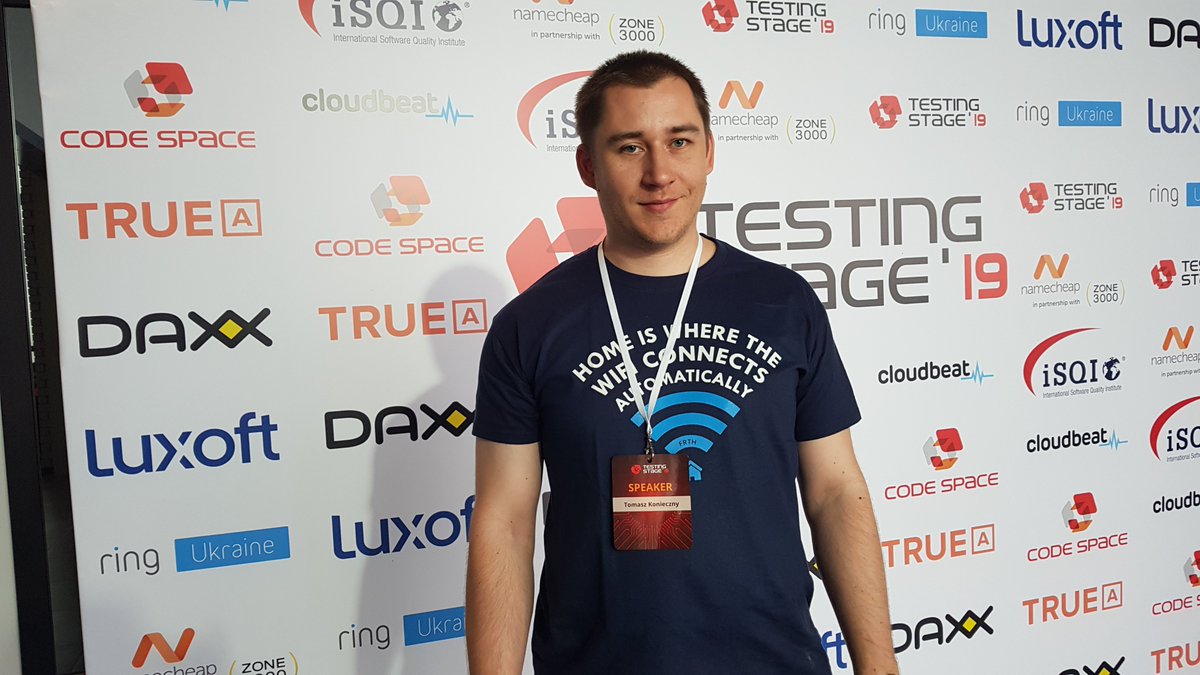Boldarecom's tweet photo. You know that man very well - @tkoniecznyPL is hitting the stage of the next conference 🤘 One more time he is talking about his research of #TeslaApp during the presentation "Insecure by design". This time at #TestingStage in Kiev 😎 https://t.co/ciRnfSpuX2