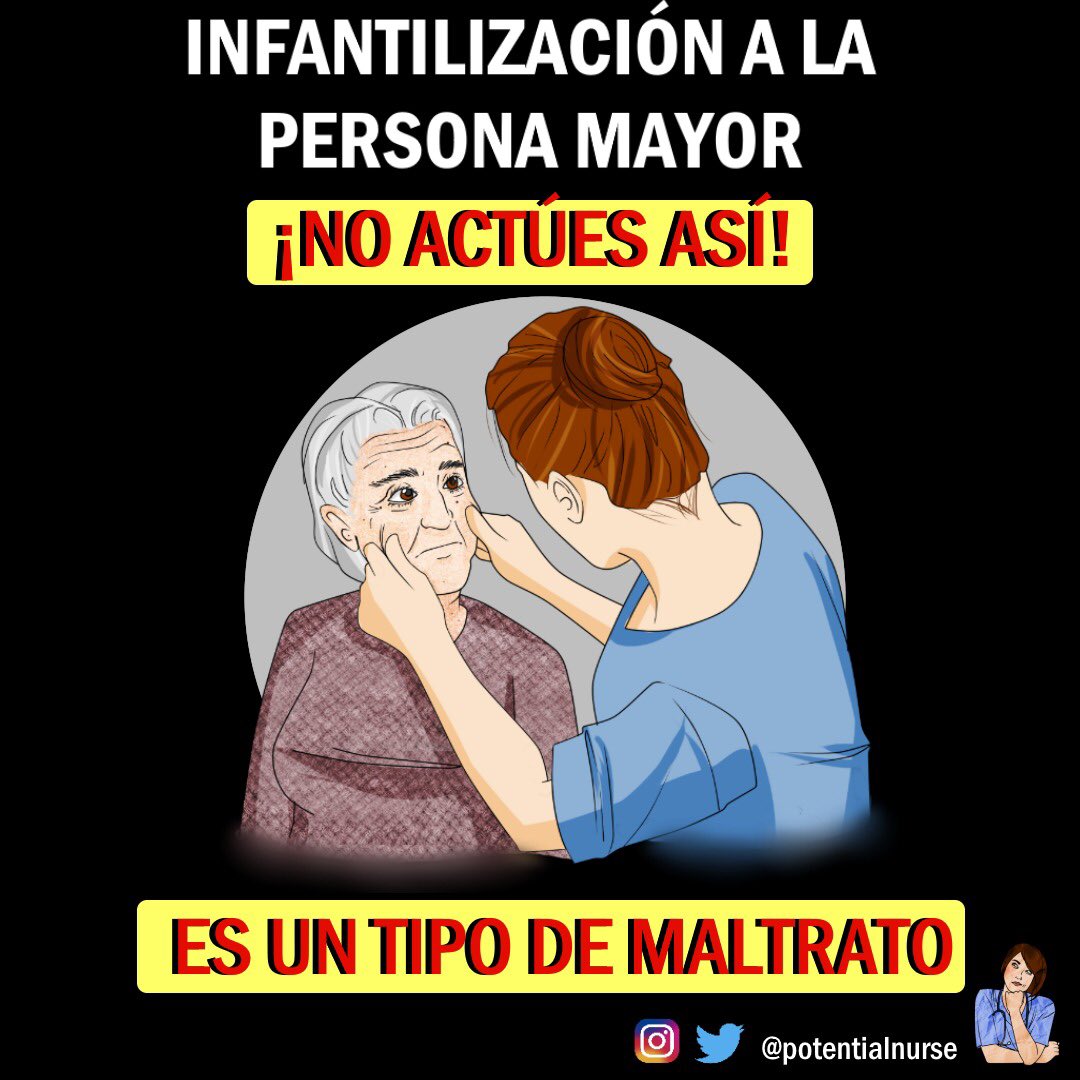 ¡¡¡Feliz viernes a todxs!!!
La infantilización a la persona mayor es un problema actual que tenemos demasiado normalizado y que se clasifica como maltrato psicológico. Incluso con buena intención es maltrato.
#saynotoelderabuse #dinoalmaltratoalapersonamayor