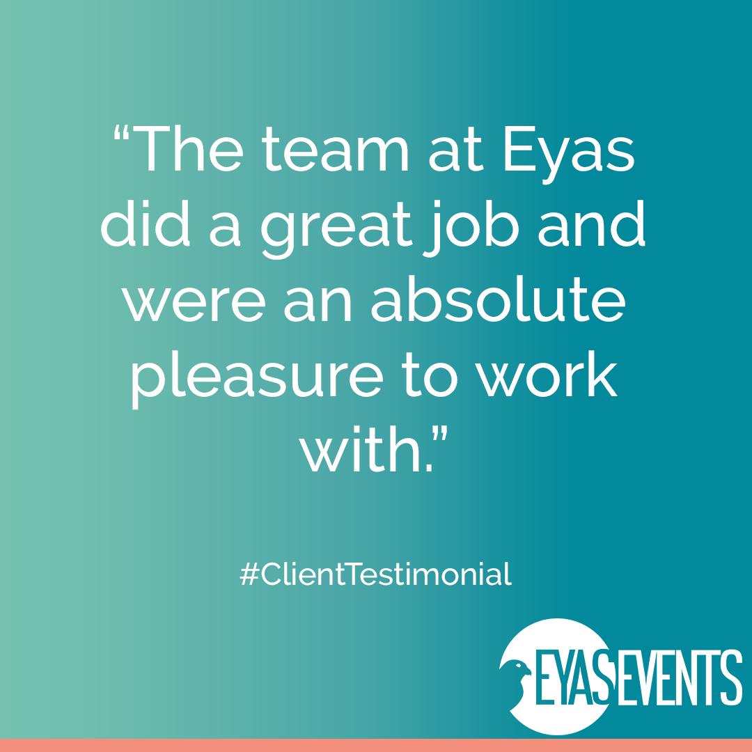 EyasLtd's tweet photo. #Eyas exists to create exceptional #events and #conferences, and that’s why receiving positive #client #feedback is so important to us.

#EyasEvents #EventManagement #EventTeam #EventProfs https://t.co/G4HV2tvZRQ