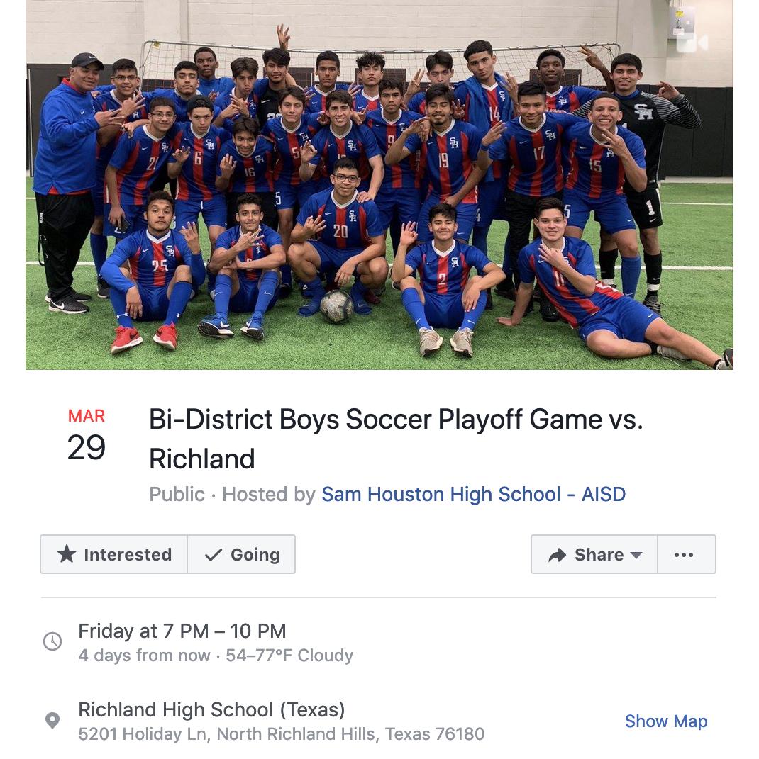 shhsalumni's tweet image. Here's everything you need to know for tonight's @SamTexanSoccer playoff game! 🎉⚽️🎉 goo.gl/z8Kqew #samside #sampride #supportsam #alumnipride #shhstexans #texanproud