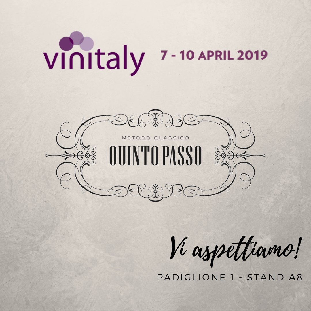 Quintopasso's tweet image. A presto a #Vinitaly2019! #Quintopasso #MetodoClassico #EmiliaRomagna #vinitaly