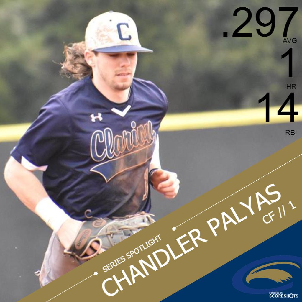 ClarionBaseball's tweet image. Today's series spotlight is Chandler Palyas. 
He also leads the team with 12 stolen bases
