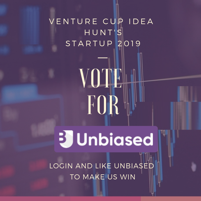 unbiased_ml's tweet photo. We are excited to participate in the STARTUP-2019 by Venture Cup Idea Hunt this year. We want you to support us and Vote for us.
Login and Like Unbiased. See the link>> https://t.co/nSP1NbLten
#startup #startup2019 #venturecup #ideahunt #support https://t.co/KbDztB7C4K