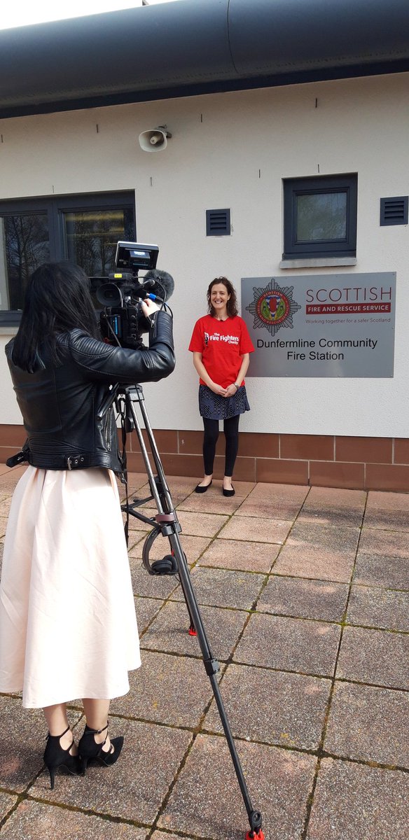 Busy morning at Dunfermline with @AndyHunter84 & @FergieKerr being interviewed by STV about Andy's attendance @ #tartanweekNYC next week. Exciting week ahead for Andy promoting @fire_scot & @firefighters999 in the big Apple #WeAreSFRS #bluelightfamily.