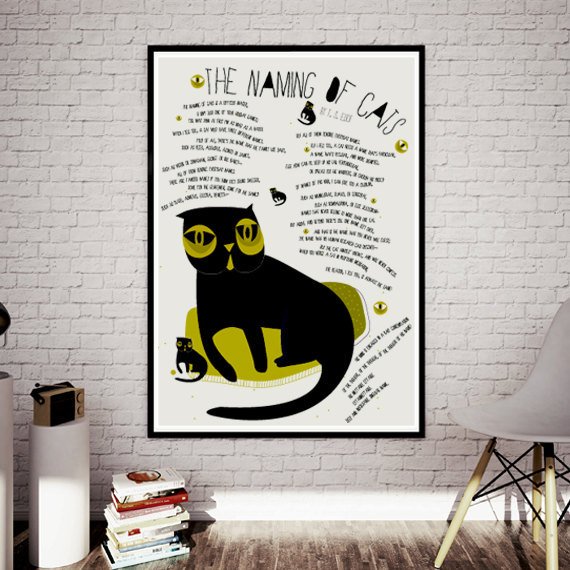 #etsy shop: Black Cat print poster 10 Cat Poetry - #BroadwayMusicalCats - The Naming Of #Cats by T. S. Eliot - art print by nicemiceforyou etsy.me/2Ywi746 #art #printmaking #cat #blackcat #catart #catprints #catpoetry #poem #thenamingofcats