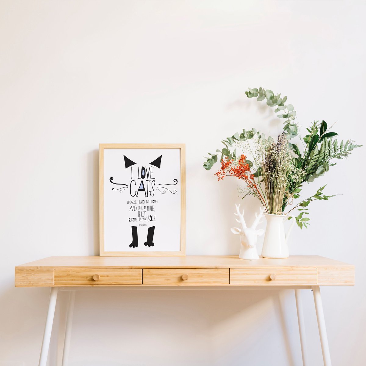 #etsy shop: CAT quote poster #JeanCocteau - cat poster- cat shop - art print by nicemiceforyou etsy.me/2YwuDk4 #art #printmaking #print #illustratedqoutes #cat #catprint #catquote #jeancocteau #quote