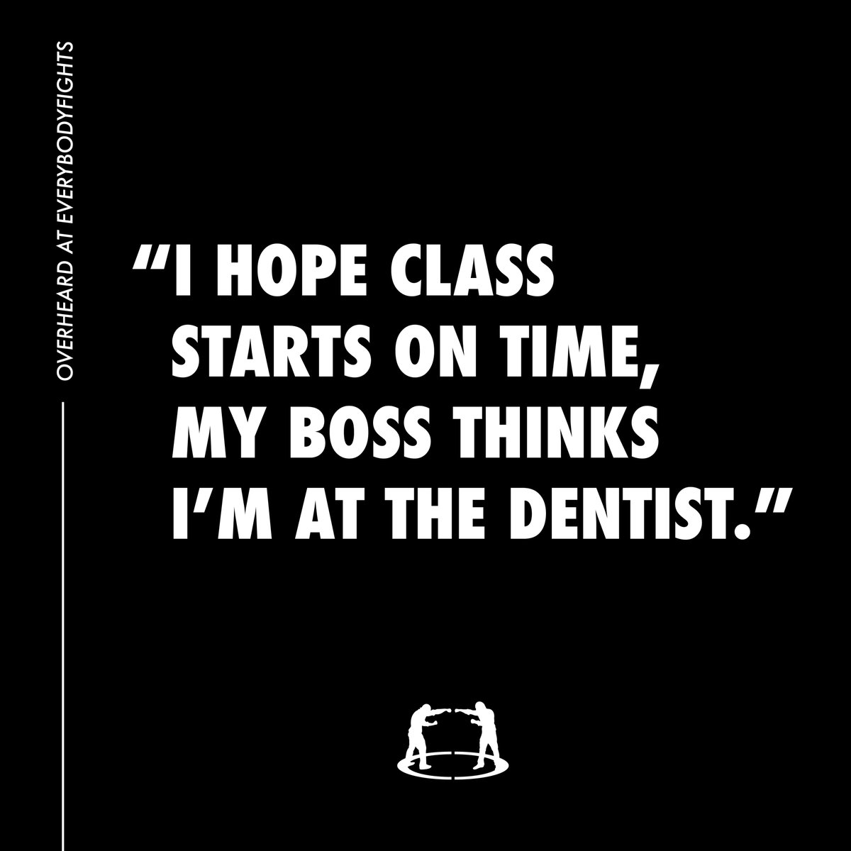 everybodyfights's tweet photo. “Sorry I’m late, traffic was terrible...” 😏👊 #choosetofight #everybodyfights https://t.co/96yq5MLwCd