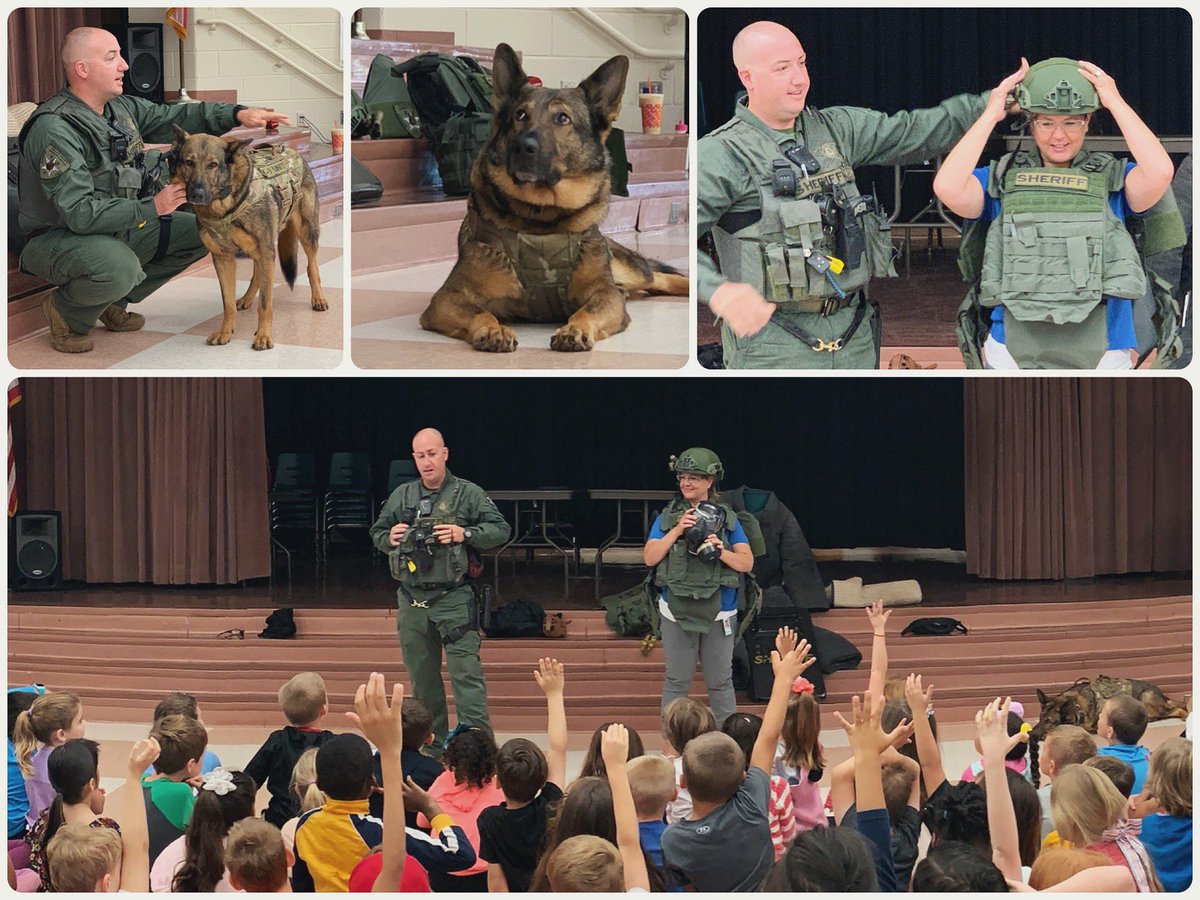 THANK YOU to 👮🏼‍♂️Corporal Casey and 🐶K-9 Kerel for teaching us about your very important #police work...and thank you SO MUCH for keeping us SAFE every single day.  We❤️you!! 

#UnleashGreatness #VMEFamily #VMEProud #collierschools #K9OfTheDay #K9s4KIDs #woof 🐾