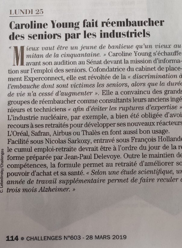 Dans ⁦<a href="/Challenges/">Challenges</a>⁩ / travail post retraite ⁦<a href="/caroyoung1/">Caroline Young</a>⁩ ⁦<a href="/Experconnect/">Experconnect</a>⁩ #reformeretraites