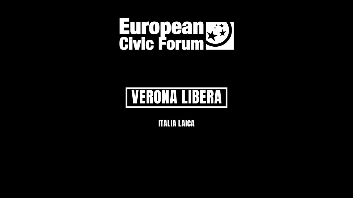 EUCivicForum's tweet photo. #VeronaliberaItalialaica: we want a #Europe with rights for ALL and we say no to regressive movements undermining these rights! 
Solidarity with all the people sharing this vision and currently resisting in #Verona 
 
https://t.co/uj5o1d9rpl https://t.co/0l6utm0gL4