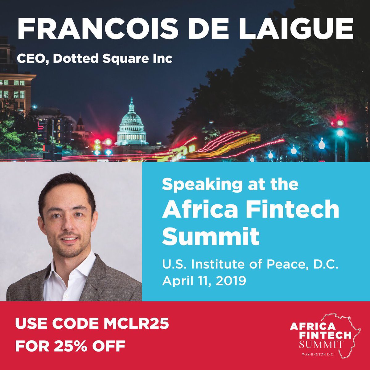 DottedSq's tweet photo. We are proud to have our CEO, @Francois_L featured as speaker at the @AfriFintech Summit on April 11 in DC alongside leaders of the African #Fintech revolution.

#remittances #blockchain #mobilemoney #eCommerce https://t.co/DML8w2LUGS