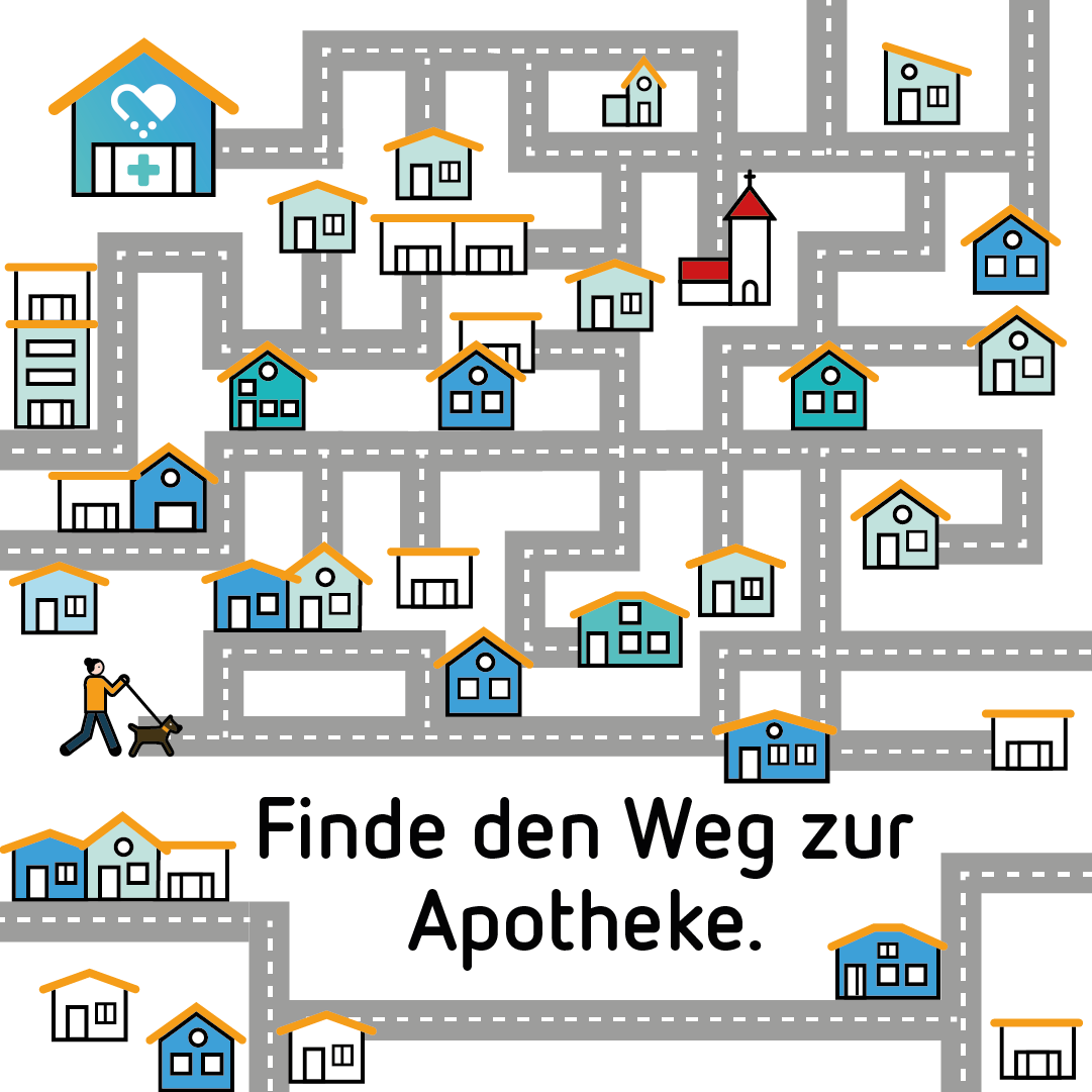 vimediApp's tweet photo. Ein kleines Spiel zum Wochenende: Wer findet den Weg?
#apotheke #patient #mHealth #rätselspaß #apotheker #apothekerin https://t.co/37zPAScAdc