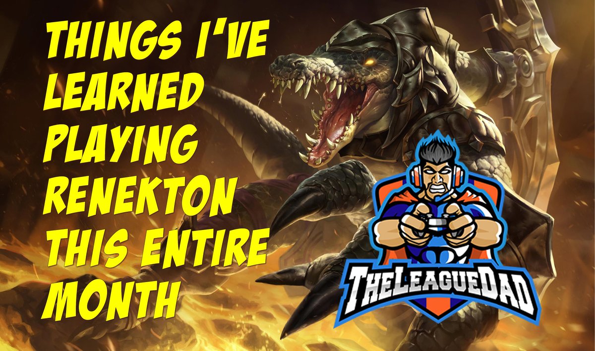 TheLeagueDad's tweet photo. My #Renekton only series on #LeagueOfLegends is wrapping up and I wanted to share some of the things I've learned in this month of playing him pretty exclusively! (Read thread for more)

Feel free to add your tips as well!

#leagueguides #leagueoflegendstips #leaguetips https://t.co/VQHKlle2dG