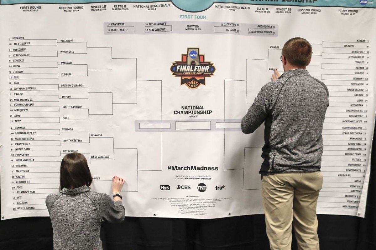 WSJnumbers's tweet photo. This year, one March Madness bracketeer set a record by accurately predicting the winners of 50 consecutive games. Here are the (very long) odds for picking a perfect bracket. #WSJNumbers https://t.co/0HR51bhUJi via @WSJ https://t.co/NVNA7q370u