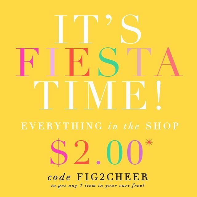 Fig2Design's tweet image. It’s FIESTA TIME 🎉 Everything in the shop is $2! Use code FIG2CHEER to fill your cart with at least $20 of product and you’ll get one of those items free! 🛒 Sale ends Sunday and some items have sold out so get shop while you can! .
.
.
.
.
.
.

#sale… ift.tt/2UjW3KP