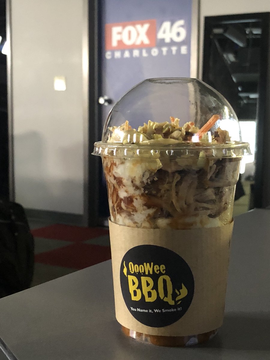 JamiFOX35's tweet photo. Oooooooweeeee!  Who’s ready for a #BBQSundae?!?!!!
Did you watch #GoodDayCharlotte for the best BBQ meal in a cup?!?! 
#OoweeBBQ
@FOX46News 
#GeorgeLeach https://t.co/B1CsFInakA