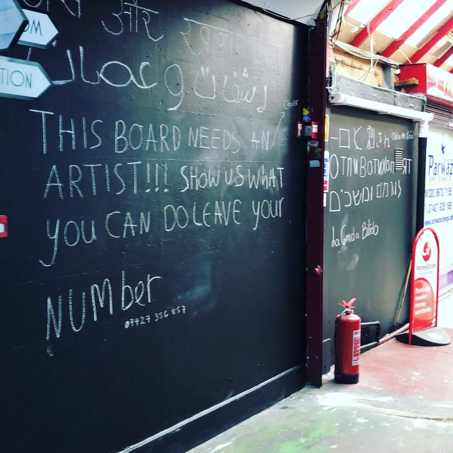 sorsiemorsiuk's tweet photo. Help Tooting! We are on the lookout for a talented someone to come along and help us make use of our new chalkboard walls! Please pop by, write your number on the wall or DM us or if you know someone that knows someone... we'd like to know! #artistwanted #artistneeded https://t.co/JLsELH3Ph7