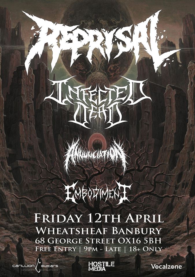 In two weeks we hit the road with our brothers @reprisalmetal, first stop #Banbury #Oxfordshire.

Get all the details here:
facebook.com/events/1840049…

#deathmetal #metal #techmetal #techdeath #technicaldeathmetal #uktour