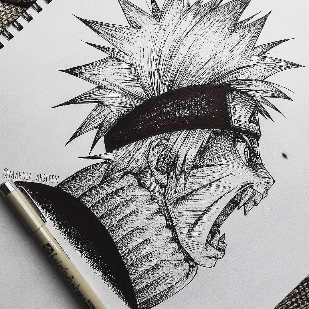 Como desenhar o Sasuke de Naruto - Passo a passo 