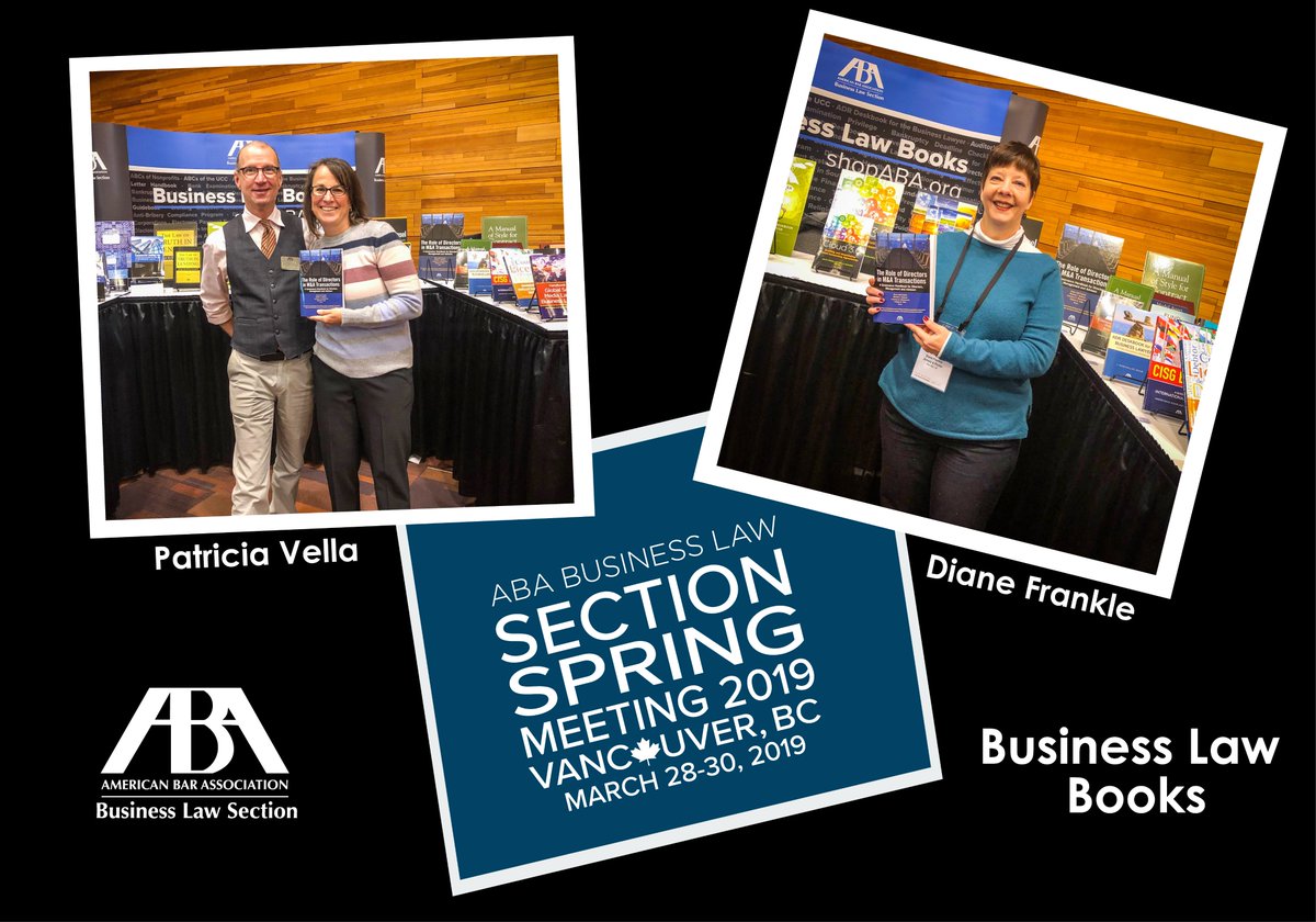 ABABusLaw's tweet photo. Diane Frankle @arnoldporter and Patricia Vella proudly display their upcoming book at @ABABusLaw Spring Meeting in Vancouver! #buslawspring https://t.co/2UVWKGyPxk https://t.co/fnAcAHHr2l
