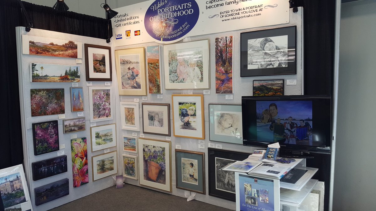 nikkisportraits's tweet photo. All set for day 2 of the #SpringHomeShow in Regina. Booth 463 #ITCBuilding foyer. #originalart #portraits #limitededition #artclasses and #paintingholidays! https://t.co/4IP1XXcecG