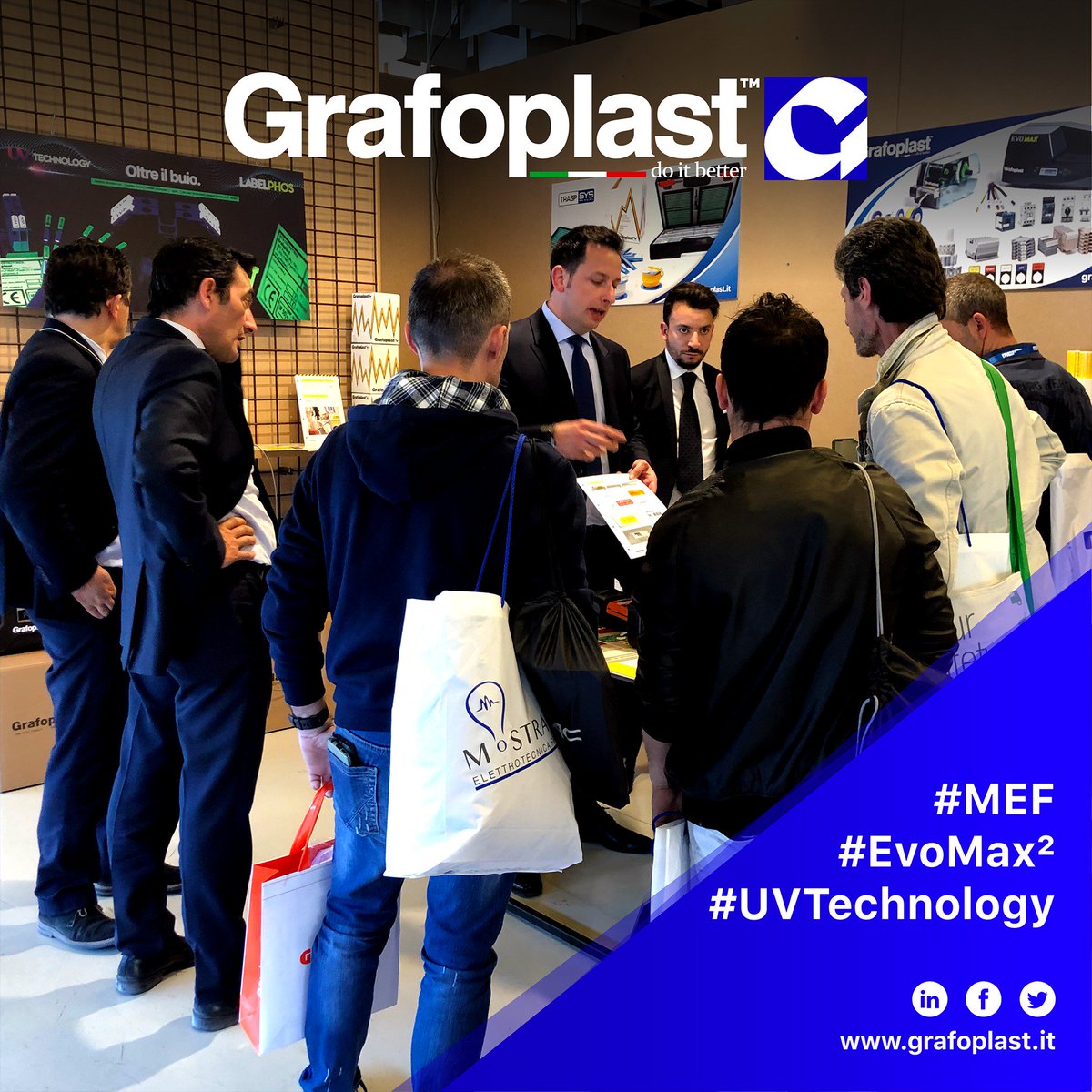 GrafoplastT's tweet photo. Vi aspettiamo alla MEF | Stand D14 con importanti novità. Stay tune #evomax #uvtech https://t.co/qZgye1c3f2